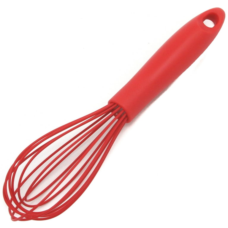 Cook Works Red Silicone & Stainless Steel Whisks, 3-Pack