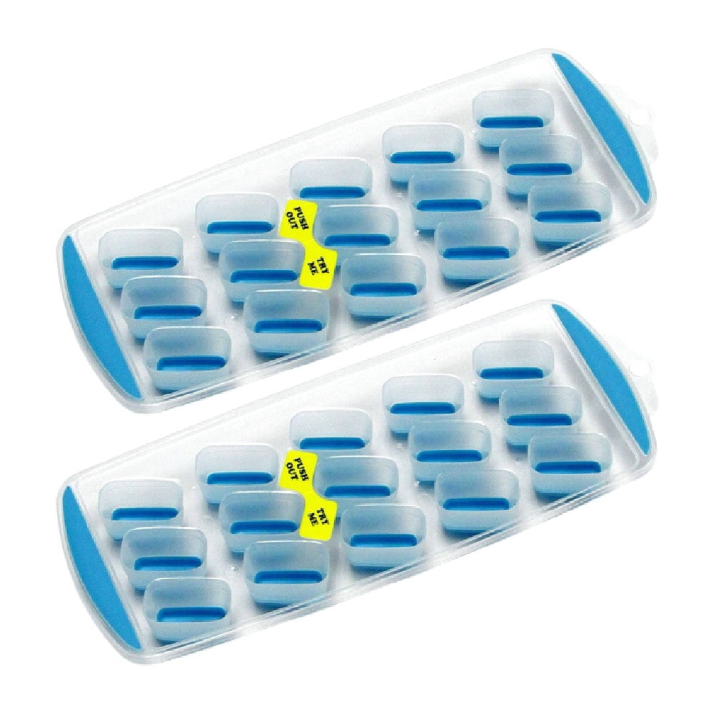 Chef Craft Push Out Rectangle Ice Cube Tray Plastic Silicone, 2 Pack ...