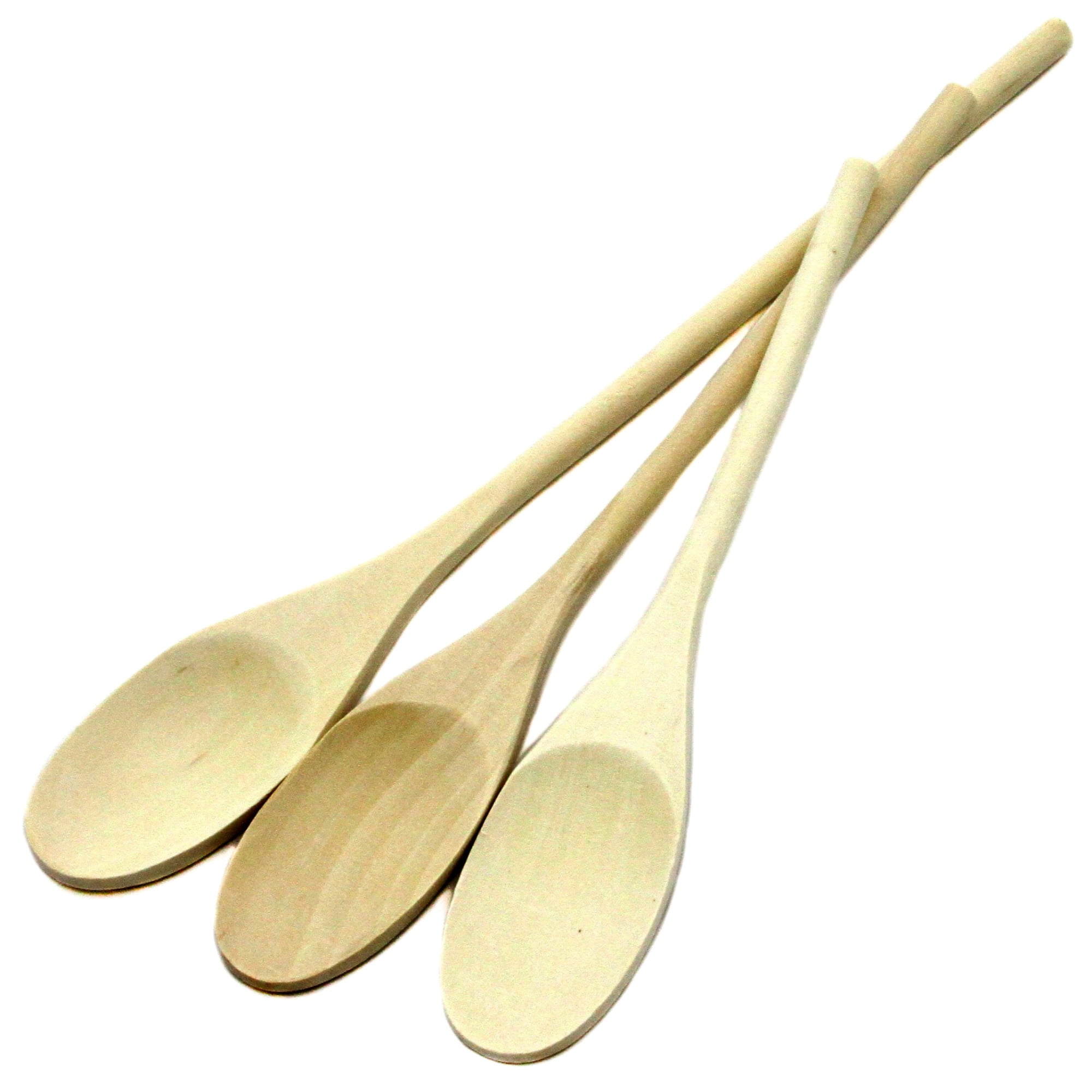 Chef Craft Select Maple Solid Spoon Set, 10, 12, 14 inch 3 Piece Set,  Natural