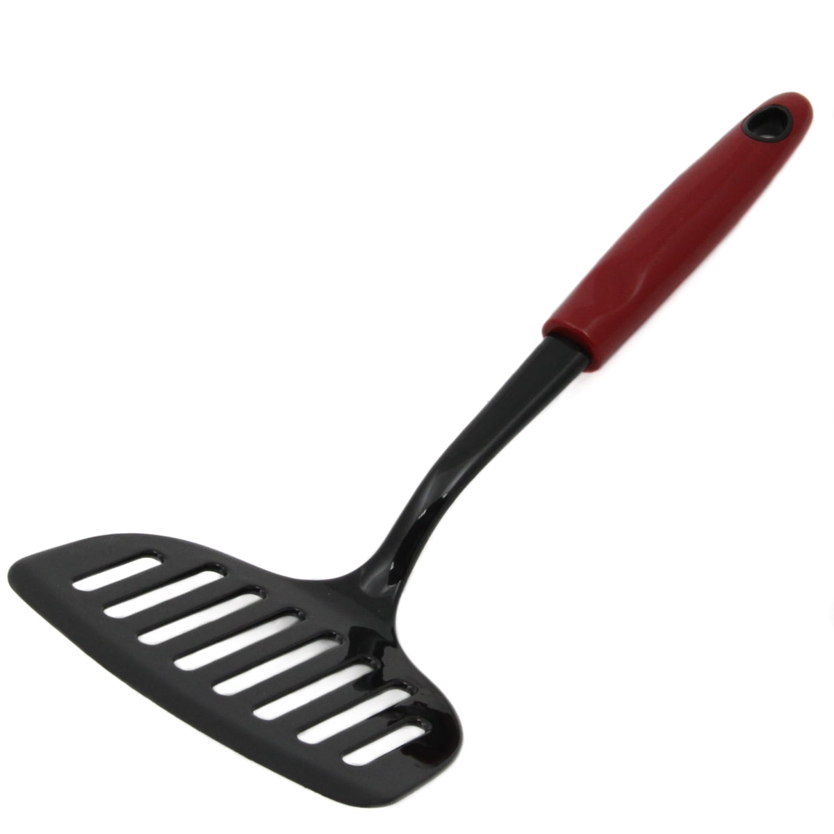 Red and Black Nylon Jumbo Slotted Turner Spatula