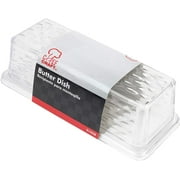 Chef Craft Select Plastic Butter Dish, 6.75 inch, Clear with Cover
