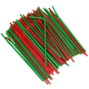 Chef Craft Select Plastic Flexible Christmas Straws, 8 inches in Length 100 Piece Set, Green/Red