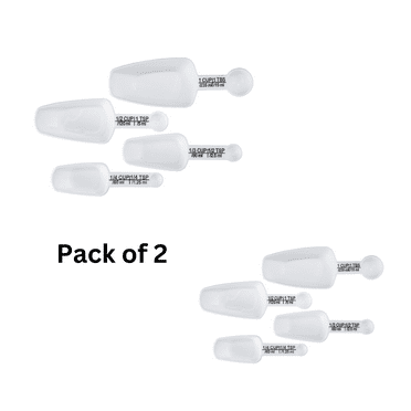 Chef Craft Select Plastic Measuring Scoop, 4 Piece Set, White pack of 2