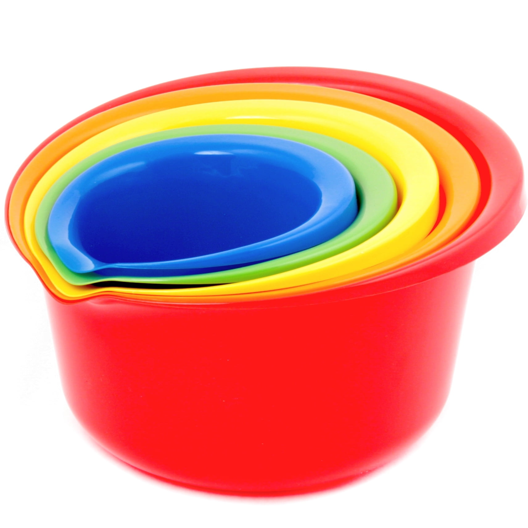 Colorful BPA-Free Plastic Mixing Bowl Set, 5 Pieces