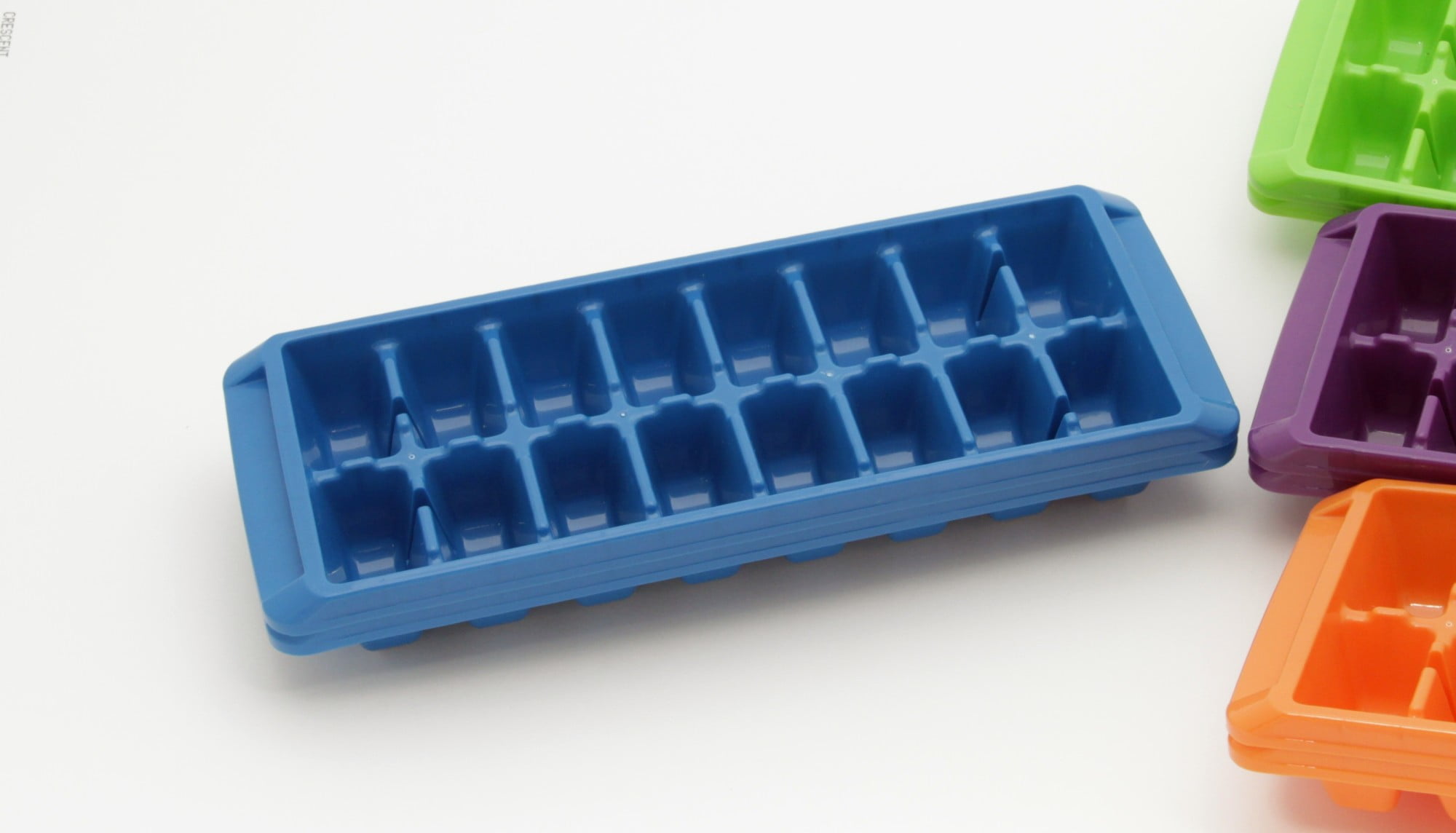 Home Basics 16 Compartment Square Plastic Stackable Ice Cube Tray with  Snap-on Cover, Blue, KITCHEN ORGANIZATION