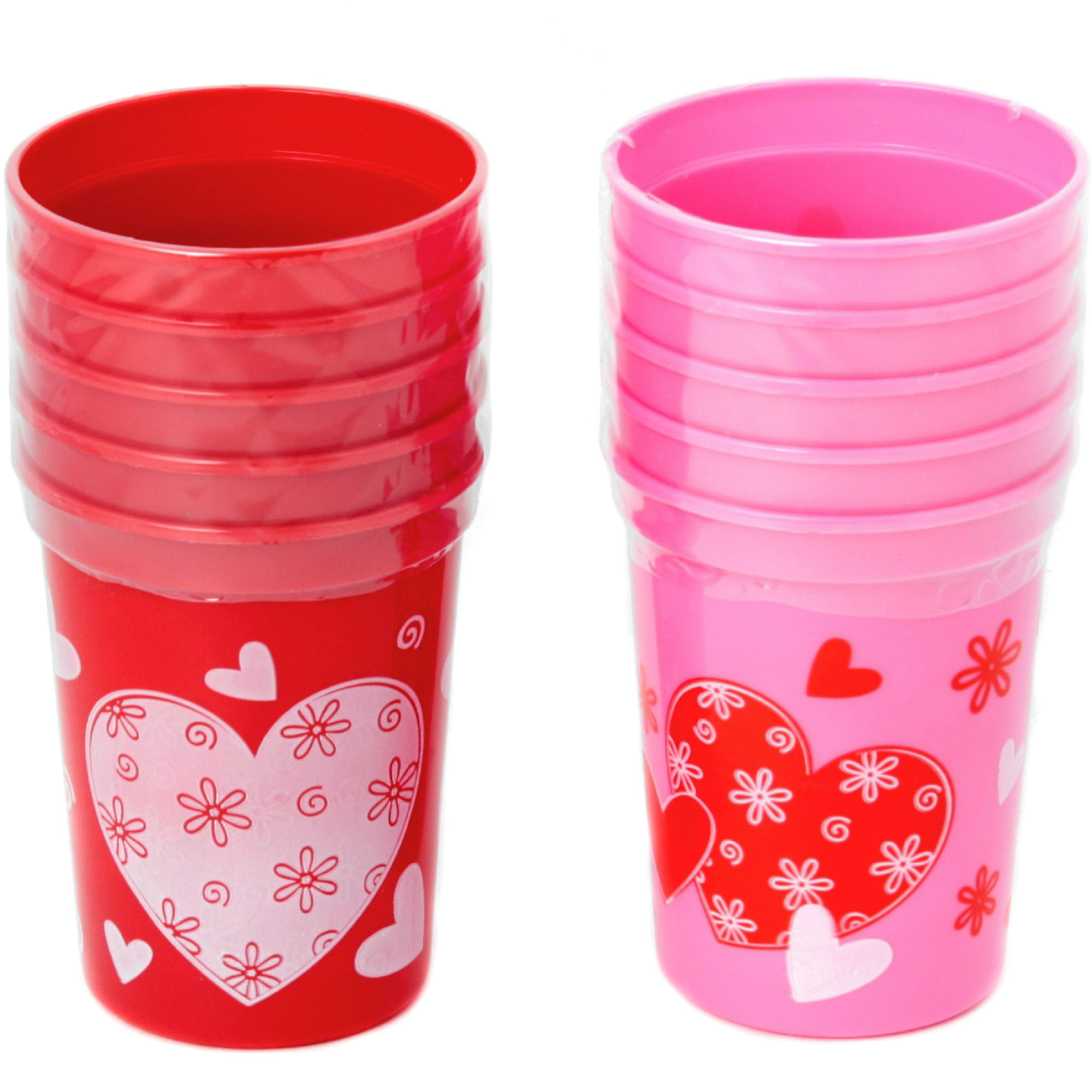 Chef Craft Select Plastic Valentine Cup, 10 Ounce Capacity 5 Piece Set,  Color May Vary