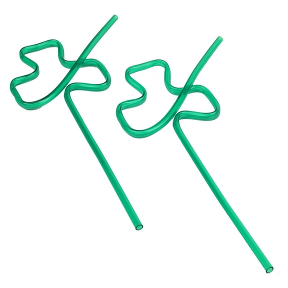 Chef Craft Select Shamrock Crazy Straw, 9 inches in Length 2 Piece Set, Green