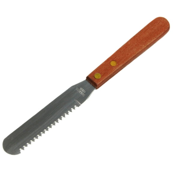 Chef Craft Select Stainless Steel Cut and Spread Knife, 4 inch Blade 8 inches in Length, Wood Handled