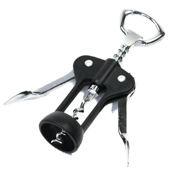 Chef Craft Select Winged Corkscrew, 6.5 inches in Length, Black and Chrome