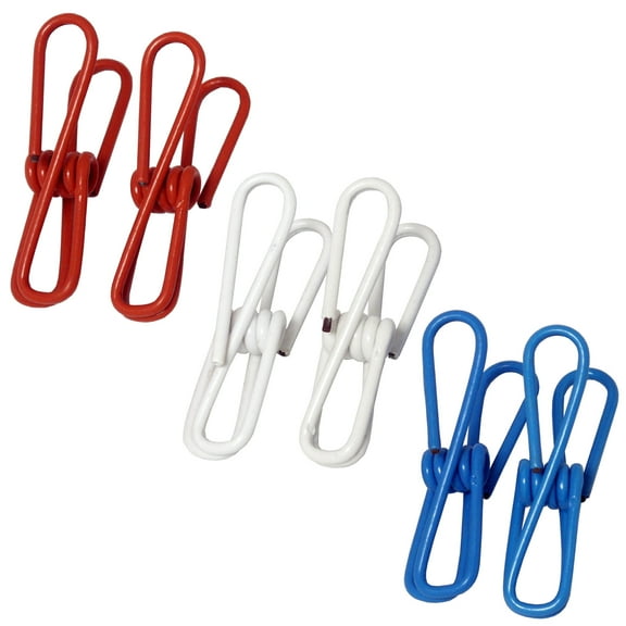 Chef Craft Select Wire Construction Clip Set, 6 Piece, White/Red/Blue