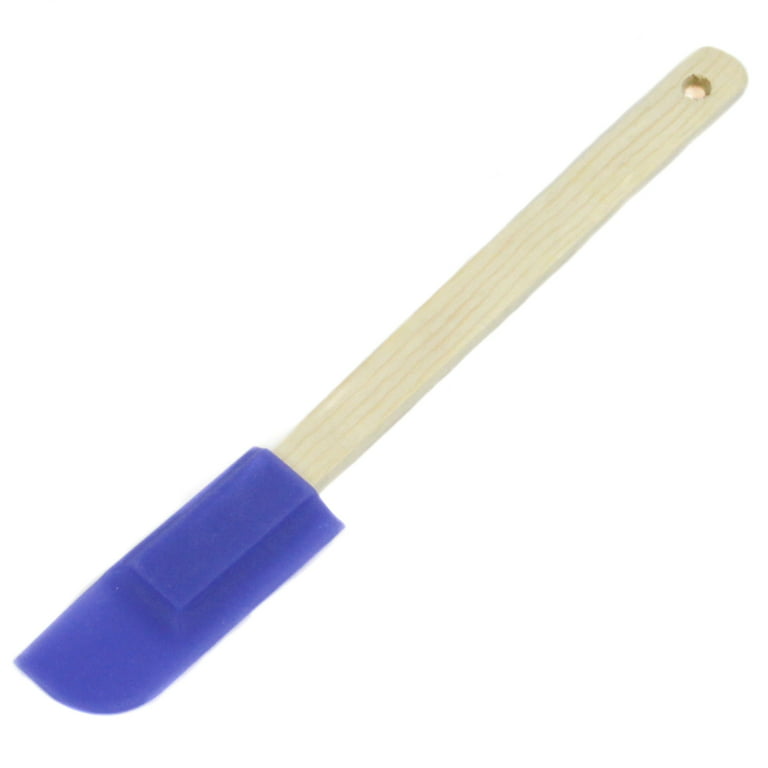 Chef Craft Select Wooden Handled Silicone Jar Spatula, 9.25 inches in  Length, Color May Vary