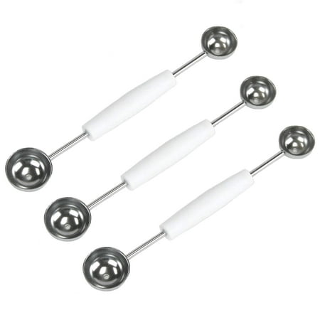 Chef Craft Stainless Steel Double Melon Baller Fruit Decorating Tool 3 Pack