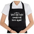thumbnail image 1 of Chef Was Cute Would Eat Here Again Aprons for Women Men with Pockets, Funny Gifts for Chef Cooks Cooking Lovers, Waterproof Adjustable Bib Apron for Cooking Kitchen Dishwashing BBQ Baking Grill, 1 of 6