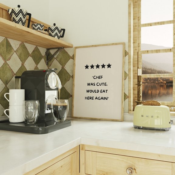 Chef Was Cute Print // aesthetic kitchen decor, trendy kitchen wall art, chef print, kitchen print, cute kitchen poster, WALL ART Unframed Paper Print