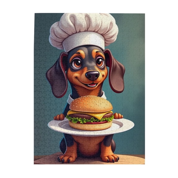 Chef Dachshund 500 Piece Adult Jigsaw Puzzle Fun And Challenging Brain Teaser For Puzzle Lovers Vibrant Colors Quality Piece