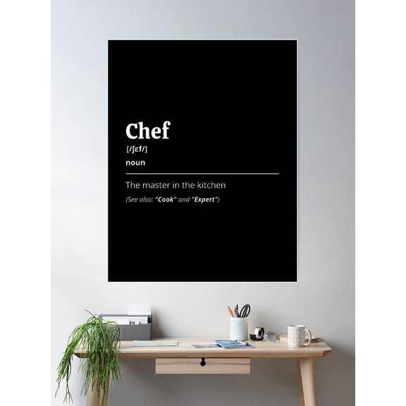 Chef Definition Poster Wall Art, Modern Wall Decor For Living Room Bedroom, 8x12 UNFRAMED