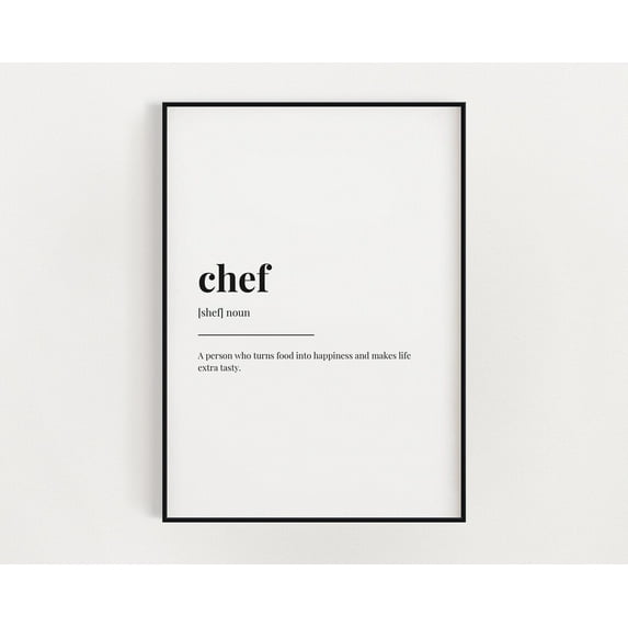 Chef Definition Print, Wall Art Print, Quote Wall Art, Typography Print ...