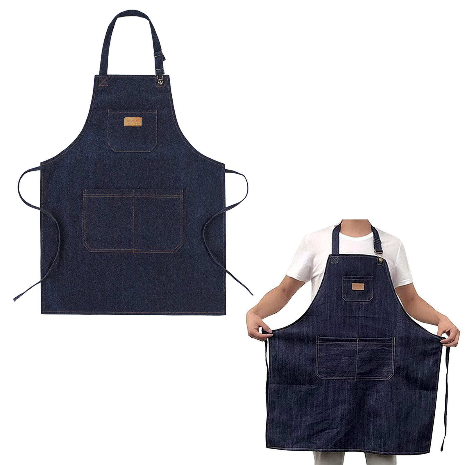 Denim Apron With Pockets For Women, Kitchen Chef Philippines - View #5