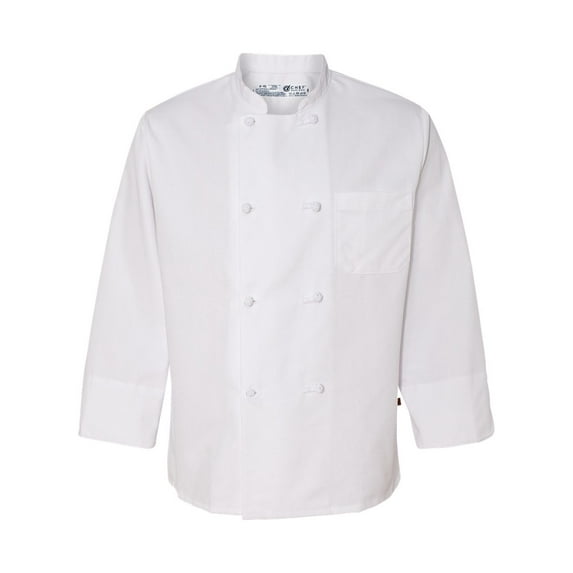 Chef Designs 0411 Women's Eight Knot Button Chef Coat - White - X-Large