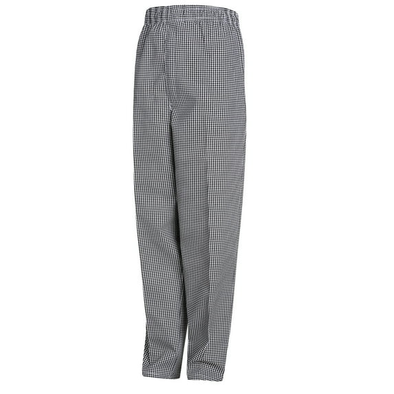 Chef Designs Baggy Chef Pants with Zipper Fly PT55 Black and White Check XS