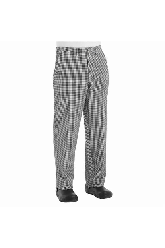 s 2020BW-28-25 Mens Checked Cook Pant, Black & White - Size 28 - 25 in. Inseam