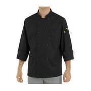 Chef Designs® Eight Pearl Button Black Chef Coat