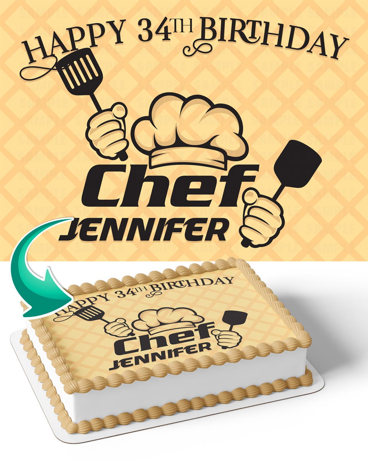 Chef Edible Edible Image Cake Topper Personalized Birthday Sheet Decal Chef Edible Edible Image Cake Topper Personalized Birthday Sheet Decal