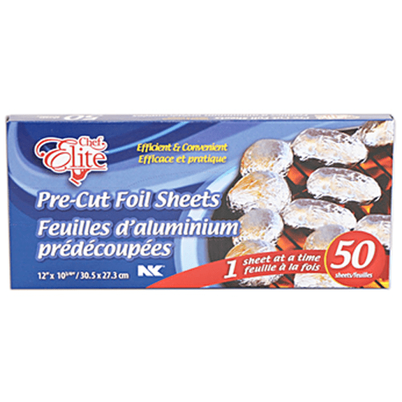 Chef Elite Pre-Cut Foil Sheets, 50ct, Sandwiches, {Imported from Canada}