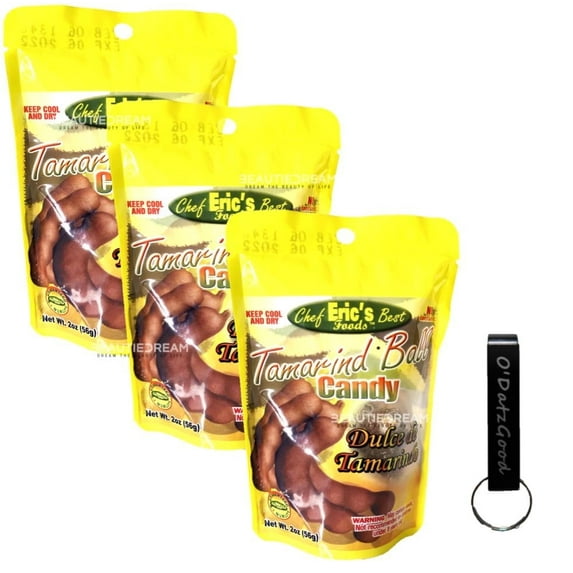 Chef Eric Tamarind Ball Candy 2 oz (56g) Pack of 3 Packaged w/ ODatzGood