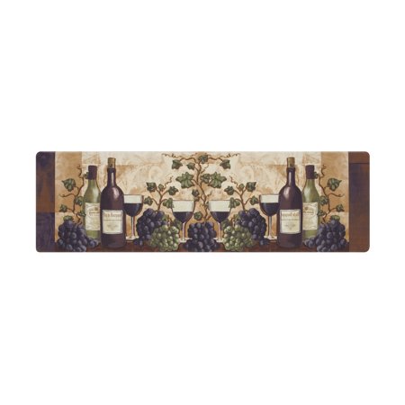 Chef Gear Novelty Anti-Fatigue Kitchen Mat, Cabernet, 17.5 in. x 60 in.