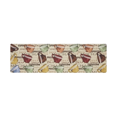 Chef Gear Novelty Anti-Fatigue Kitchen Mat, Coffee Cup, 17.5 in. x 60 in.