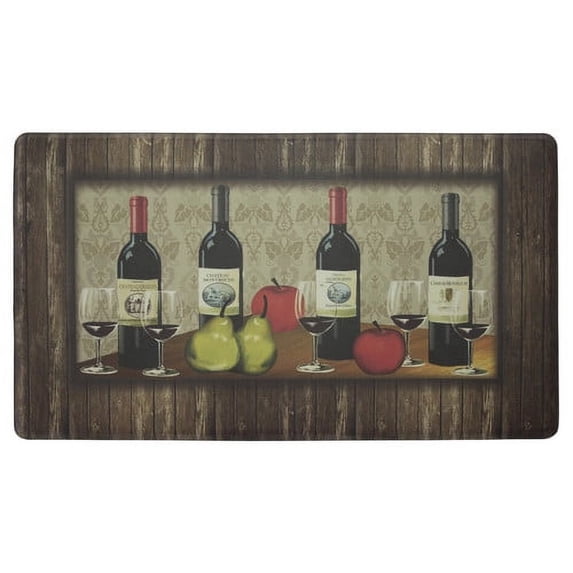 Chef Gear Sophisticated Wine with Border Anti-Fatigue Gelness Comfort Chef Mat