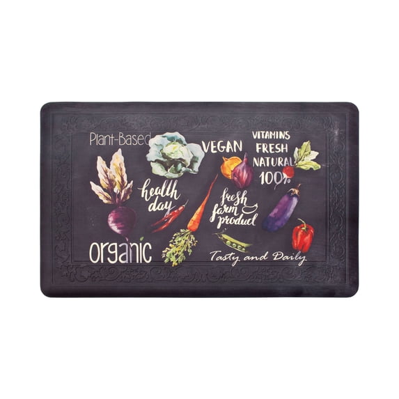 Chef Gear Tablet Border Healthy Living 20 x 32 in. Gelness Mat, Black