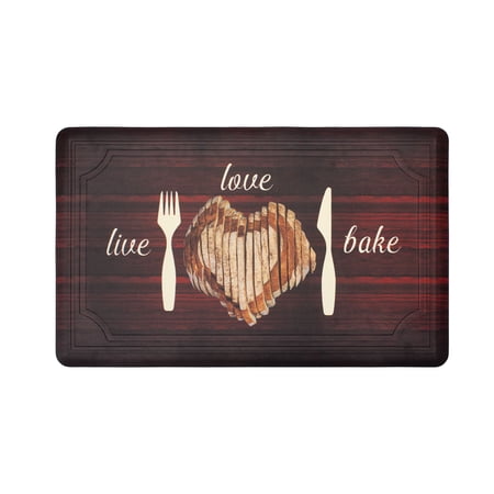Chef Gear Tablet Border Live Love Bake 20 x 32 in. Gelness Mat, Red