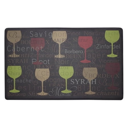 Chef Gear Wine Typography Anti-Fatigue Gelness Comfort Chef Mat