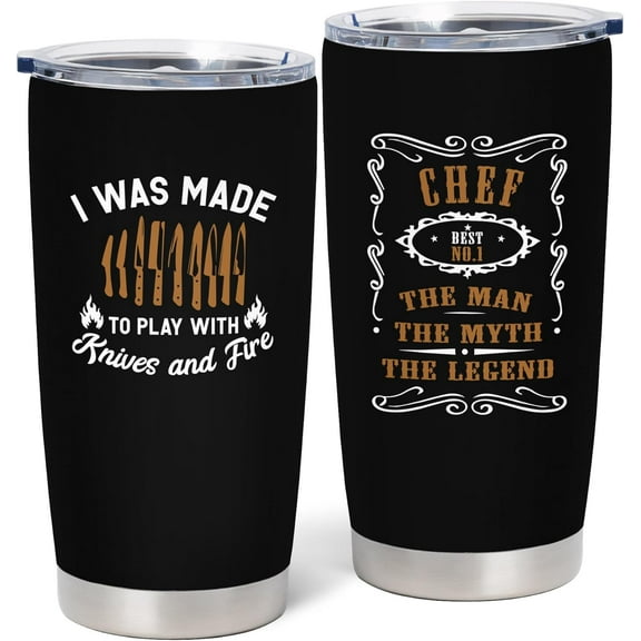 Chef Gifts for Men - Birthday/Christmas Gifts for Chef - Cooking Lovers Gift - Chef Gift for Dad/Grandpa/Husband, 20 oz Insulation Stainless Steel Tumbler