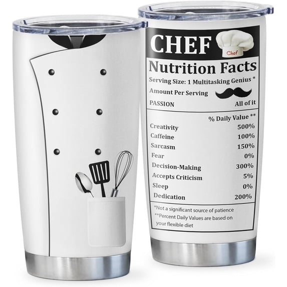 Chef Gifts Tumbler 20oz, Chef Gifts for Men Women, Birthday Gifts for Chefs, Gifts for Cooking Lovers, Best Chef Gift, Culinary Gifts Ideas, Gifts for Cooks, Christmas Gift for Chef Mug 1PC