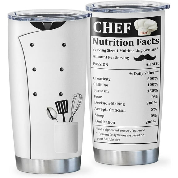 Chef Gifts Tumbler 20oz, Chef Gifts for Men Women, Birthday Gifts for Chefs, Gifts for Cooking Lovers, Best Chef Gift, Culinary Gifts Ideas, Gifts for Cooks, Christmas Gift for Chef Mug 1PC