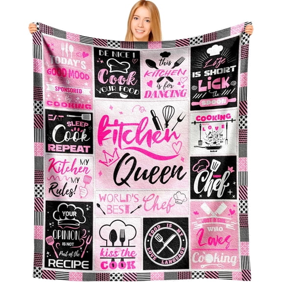 Chef Gifts for Women, Cooking Gifts for Women, Gifts for Chefs Woman Blanket, Gifts for Cooking Lovers, Gifts for People Who Like to Cook, Best Chef Gift Throw Blanket