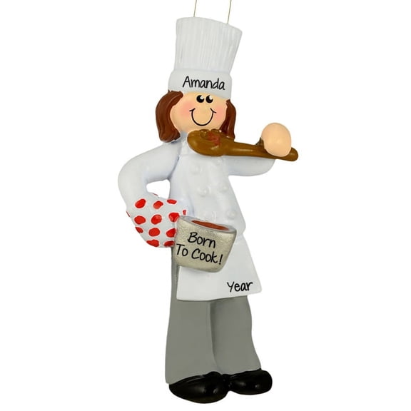 Chef Girl Personalized Christmas Ornament , Occupation Christmas Ornament, Christmas Decoration for Tree, Christmas Tree Ornament