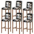 thumbnail image 1 of Chef Gnomes Bar Stool Cover Set of 6, Rustic Black White Paid Dessert Cake Cook Stretch Bar Chair Cover, Removable Washable Pub Counter Stool Chair Slipcover for Kitchen Dining Room Pub Cafe, 1 of 9