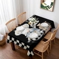 thumbnail image 1 of Chef Gnomes Table Cloth Waterproof Tablecloths, Rustic Black White Paid Dessert Cake Cook Tablecloth Dining Table Cover for Kitchen Party Tabletop Outdoor, Rectangle Tablecloth 52x70 Inch, 1 of 9