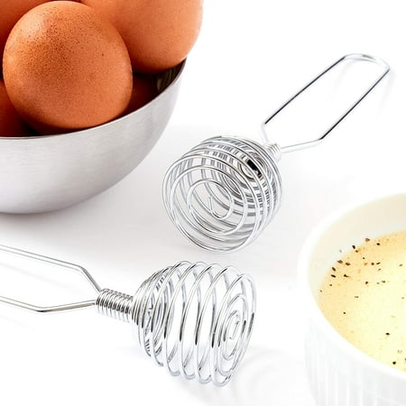 Chef Grade, Extra Strong 8 Inch French Coil Whisk 2 Pk. Best Metal Galaxy Kitchen Whisks for Mixing Gravy. Perfect Stainless Steel Spiral Hand Whip for Baking and Cooking. Great Egg Beater Wire Whisk