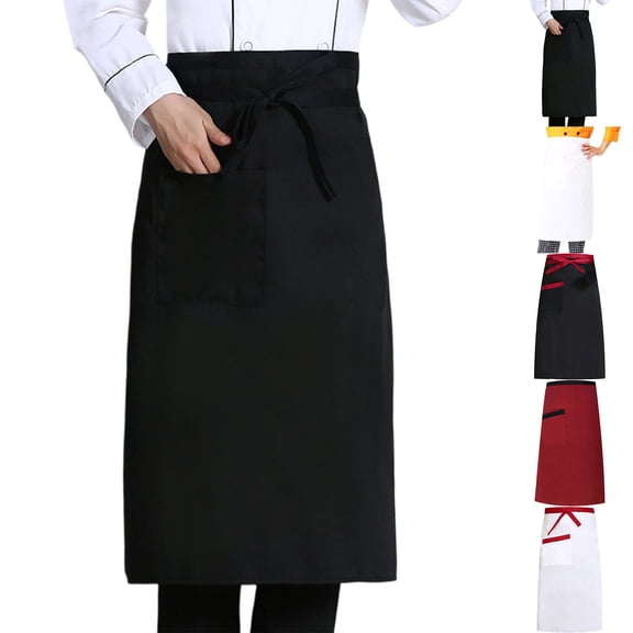Chef Half Apron for Men and Women,Durable Waist Apron with Pockets for Kitchen and Restaurant