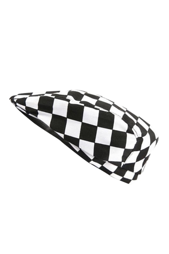 Chef Hat Catering Baker Cook Duckbill Golf Cap White Grid