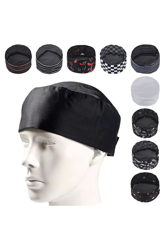 Chef Hat Unisex Kitchen Hat Hotel Restaurant Cook Cap Good Breathability Hollow Mesh Top Waiter Chef Work Cap Workshop Factory Hat