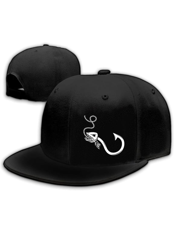 Chef Hat for Men Snapback Hats Funny Flat Bill Hat for Boy Women Adjustable Snap Pack Baseball Cap Black