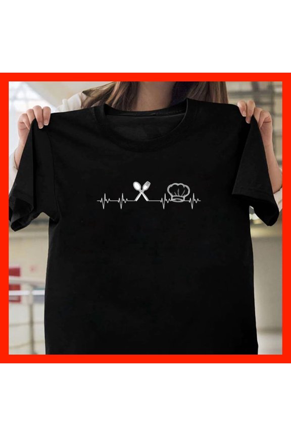 Chef Heartbeat Funny Culinary Chef Gift Cooking Lover For Fans G10842, for Unisex, Up to Size 5XL