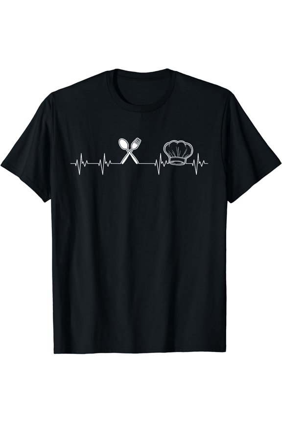Chef Heartbeat Funny Culinary Chef Gift Cooking Lover T-Shirt