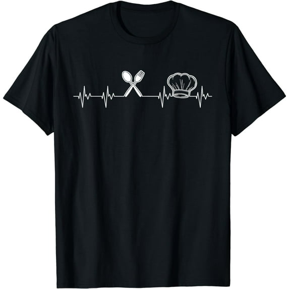 Chef Heartbeat Funny Culinary Chef Gift Cooking Lover T-Shirt